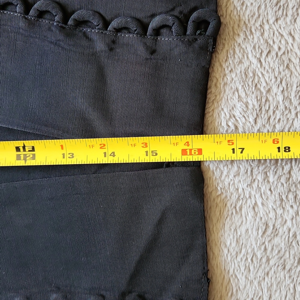 Black bolero jacket Sz M cropped open front loop detail shrug office cocktails - Picture 15 of 16